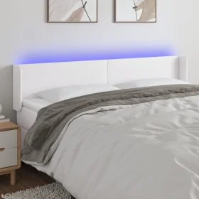 Kopfteil mit LED, weißem Kunstleder, 183 x 16 x 78/88 cm von vidaXL, Kopf- und Fußteile - Ref: Foro24-3123059, Preis: 88,68 €...
