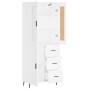 Aparador alto madera contrachapada blanco 69,5x34x180 cm