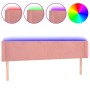 Rosa Samtkopfteil mit LED 163x16x78/88 cm von vidaXL, Kopf- und Fußteile - Ref: Foro24-3123015, Preis: 77,72 €, Rabatt: %