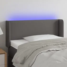 Headboard with LED gray synthetic leather 103x16x78/88 cm by vidaXL, Headboards and footboards - Ref: Foro24-3123044, Price: ...