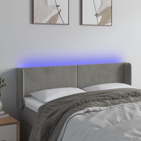 Hellgraues Samtkopfteil mit LED 147x16x78/88 cm von vidaXL, Kopf- und Fußteile - Ref: Foro24-3123004, Preis: 75,95 €, Rabatt: %