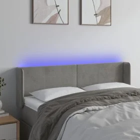 Light gray velvet headboard with LED 147x16x78/88 cm by vidaXL, Headboards and footboards - Ref: Foro24-3123004, Price: 74,16...