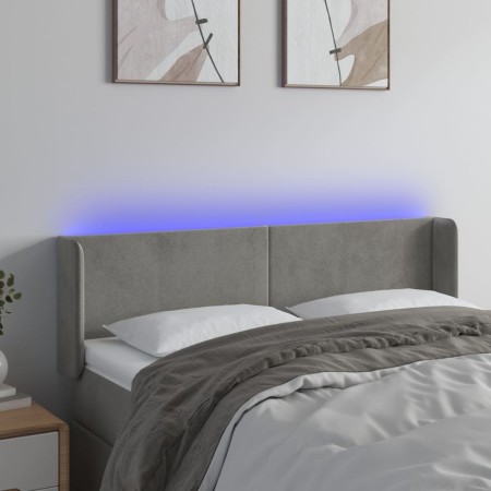 Hellgraues Samtkopfteil mit LED 147x16x78/88 cm von vidaXL, Kopf- und Fußteile - Ref: Foro24-3123004, Preis: 75,95 €, Rabatt: %