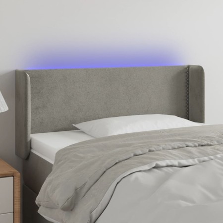 Hellgraues Samtkopfteil mit LED 93x16x78/88 cm von vidaXL, Kopf- und Fußteile - Ref: Foro24-3123132, Preis: 55,71 €, Rabatt: %