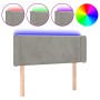 Light gray velvet headboard with LED 93x16x78/88 cm by vidaXL, Headboards and footboards - Ref: Foro24-3123132, Price: 55,71 ...