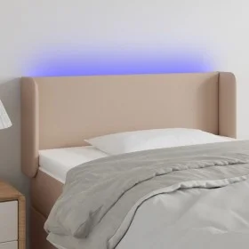 Headboard with LED cappuccino synthetic leather 103x16x78/88 cm by vidaXL, Headboards and footboards - Ref: Foro24-3123045, P...