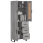 Aparador alto madera contrachapada gris sonoma 69,5x34x180 cm