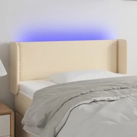 Cream fabric headboard with LED 83x16x78/88 cm by vidaXL, Headboards and footboards - Ref: Foro24-3123075, Price: 44,48 €, Di...