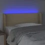 Cream fabric headboard with LED 83x16x78/88 cm by vidaXL, Headboards and footboards - Ref: Foro24-3123075, Price: 44,48 €, Di...