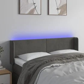 Dunkelgraues Samtkopfteil mit LED 147x16x78/88 cm von vidaXL, Kopf- und Fußteile - Ref: Foro24-3123005, Preis: 74,72 €, Rabat...