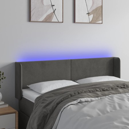 Dunkelgraues Samtkopfteil mit LED 147x16x78/88 cm von vidaXL, Kopf- und Fußteile - Ref: Foro24-3123005, Preis: 77,34 €, Rabat...