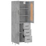 Aparador alto madera contrachapada gris hormigón 69,5x34x180 cm