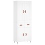 Aparador alto madera contrachapada blanco 69,5x34x180 cm