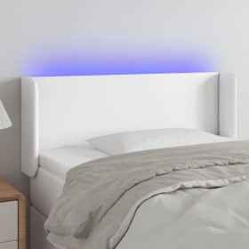 Kopfteil mit LED, weißem Kunstleder, 93 x 16 x 78/88 cm von vidaXL, Kopf- und Fußteile - Ref: Foro24-3123035, Preis: 63,73 €,...