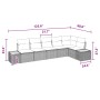 Conjunto de sofá de jardín con cojín 6 pcs Negro Poliratán