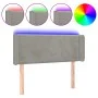 Light gray velvet headboard with LED 103x16x78/88 cm by vidaXL, Headboards and footboards - Ref: Foro24-3123138, Price: 51,09...