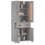 Aparador alto madera contrachapada gris sonoma 69,5x34x180 cm