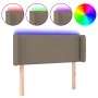 Headboard with LED in taupe gray fabric 103x16x78/88 cm by vidaXL, Headboards and footboards - Ref: Foro24-3123090, Price: 48...
