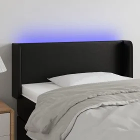 Kopfteil mit LED, schwarzem Kunstleder, 103 x 16 x 78/88 cm von vidaXL, Kopf- und Fußteile - Ref: Foro24-3123040, Preis: 48,6...