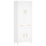 Aparador alto madera contrachapada blanco 69,5x34x180 cm