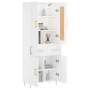 Aparador alto madera contrachapada blanco 69,5x34x180 cm