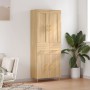 Aparador alto madera contrachapada color roble 69,5x34x180 cm