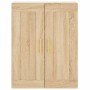 Aparador alto madera contrachapada color roble 69,5x34x180 cm