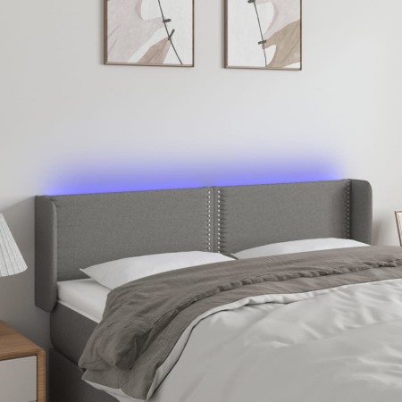 Kopfteil aus dunkelgrauem Stoff mit LED 147x16x78/88 cm von vidaXL, Kopf- und Fußteile - Ref: Foro24-3123095, Preis: 63,39 €,...