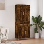 Aparador alto madera contrachapada roble ahumado 69,5x34x180 cm
