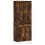 Aparador alto madera contrachapada roble ahumado 69,5x34x180 cm