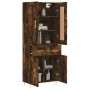 Aparador alto madera contrachapada roble ahumado 69,5x34x180 cm