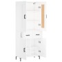 Aparador alto madera contrachapada blanco 69,5x34x180 cm