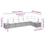 Conjunto de sofá de jardín con cojín 6 pcs Gris Poliratán