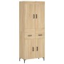 Aparador alto madera contrachapada color roble 69,5x34x180 cm