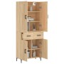 Aparador alto madera contrachapada color roble 69,5x34x180 cm