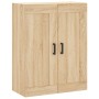 Aparador alto madera contrachapada color roble 69,5x34x180 cm