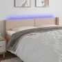 Cabecero con LED cuero sintético capuchino 203x16x78/88 cm de vidaXL, Cabeceros y pies de cama - Ref: Foro24-3123209, Precio:...