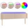 Cappuccino synthetic leather headboard with LED 203x16x78/88 cm by vidaXL, Headboards and footboards - Ref: Foro24-3123209, P...