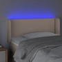 Cabecero con LED cuero sintético color capuchino 93x16x78/88 cm de vidaXL, Cabeceros y pies de cama - Ref: Foro24-3123179, Pr...