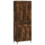 Aparador alto madera contrachapada roble ahumado 69,5x34x180 cm