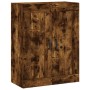 Aparador alto madera contrachapada roble ahumado 69,5x34x180 cm
