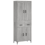 Aparador alto madera contrachapada gris sonoma 69,5x34x180 cm