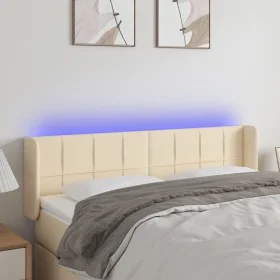 Cream fabric headboard with LED 147x16x78/88 cm by vidaXL, Headboards and footboards - Ref: Foro24-3123239, Price: 63,65 €, D...