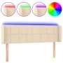 Cabecero con LED de tela crema 147x16x78/88 cm de vidaXL, Cabeceros y pies de cama - Ref: Foro24-3123239, Precio: 63,62 €, De...