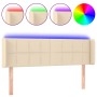 Cream fabric headboard with LED 147x16x78/88 cm by vidaXL, Headboards and footboards - Ref: Foro24-3123239, Price: 65,62 €, D...