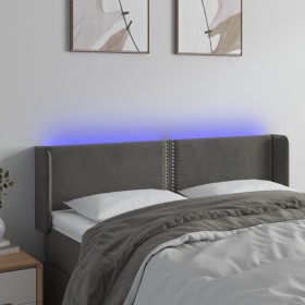Dark gray velvet headboard with LED 147x16x78/88 cm by vidaXL, Headboards and footboards - Ref: Foro24-3123145, Price: 63,75 ...