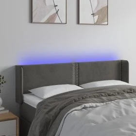 Dunkelgraues Samtkopfteil mit LED 147x16x78/88 cm von vidaXL, Kopf- und Fußteile - Ref: Foro24-3123145, Preis: 63,07 €, Rabat...