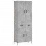 Aparador alto madera contrachapada gris hormigón 69,5x34x180 cm
