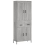 Aparador alto madera contrachapada gris sonoma 69,5x34x180 cm