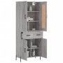 Aparador alto madera contrachapada gris sonoma 69,5x34x180 cm